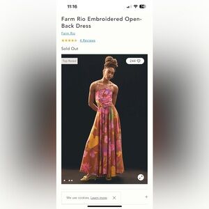 FARM RIO Cutout Embroidered Floral-print Linen-blend dress